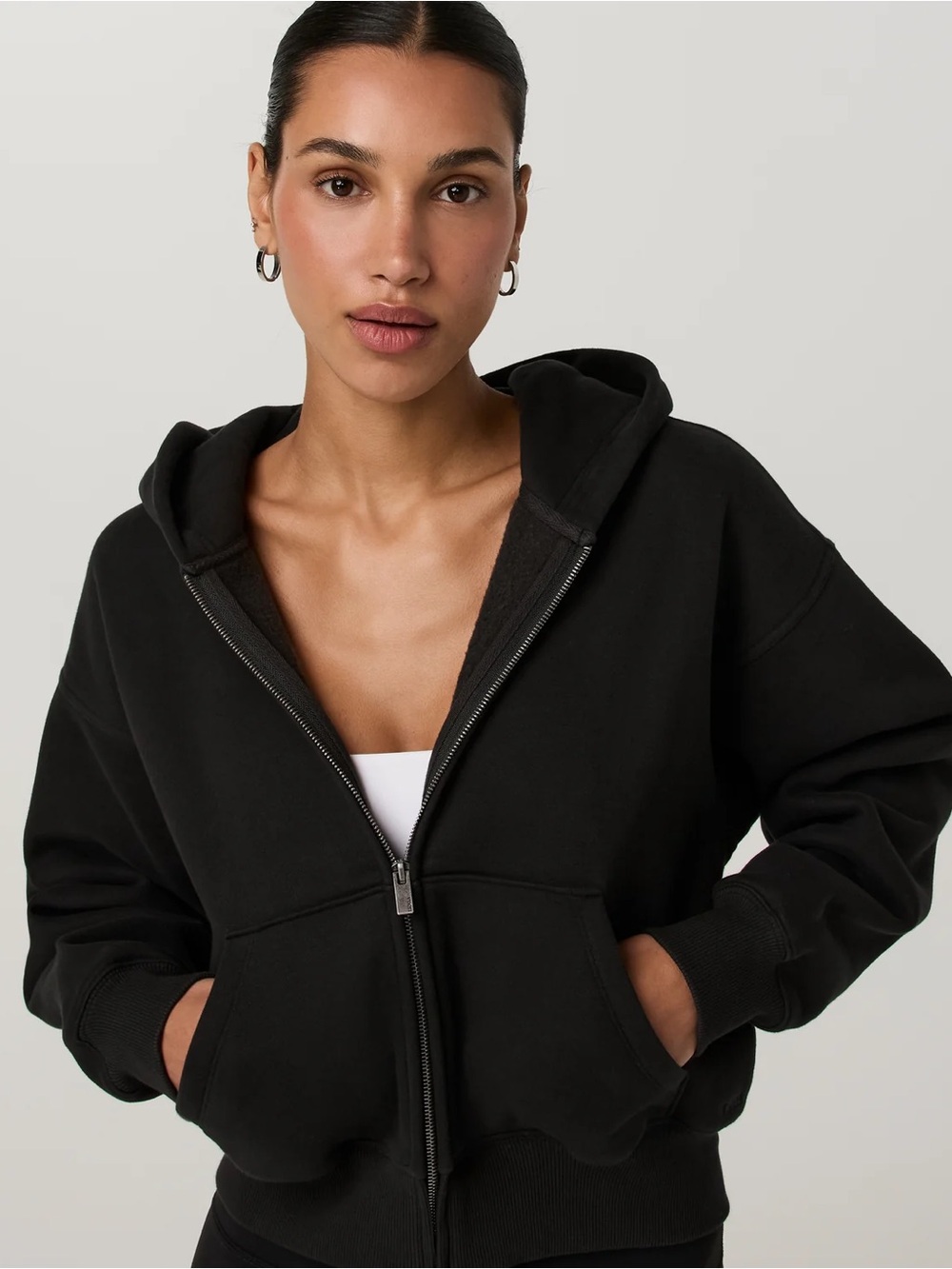 Vuori oversized Restore full zip hoodie in washed black - women’s